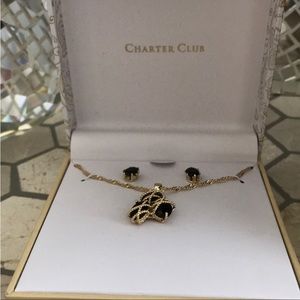 Gold plated necklace with Earrings